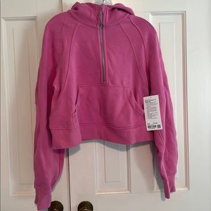 Lululemon scuba oversized half zip in pink blossom xs/s